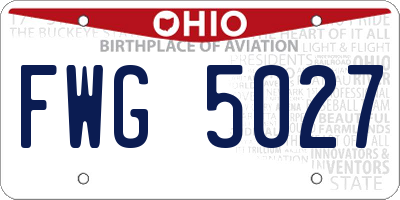 OH license plate FWG5027