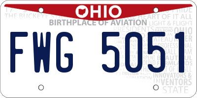 OH license plate FWG5051