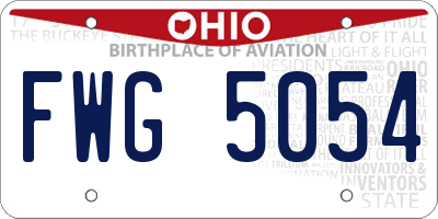 OH license plate FWG5054