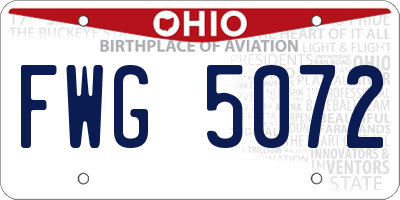 OH license plate FWG5072