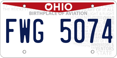 OH license plate FWG5074