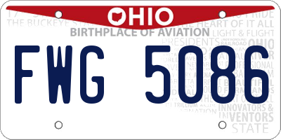OH license plate FWG5086