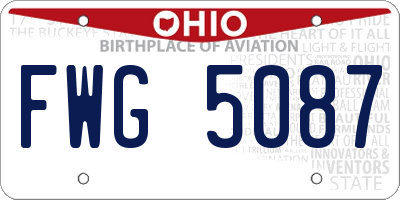 OH license plate FWG5087