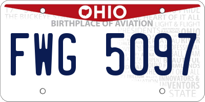 OH license plate FWG5097