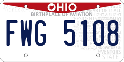 OH license plate FWG5108