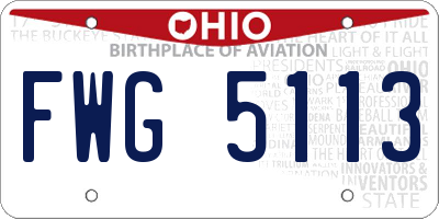 OH license plate FWG5113