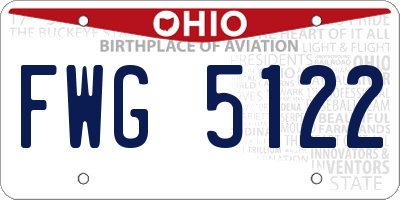 OH license plate FWG5122