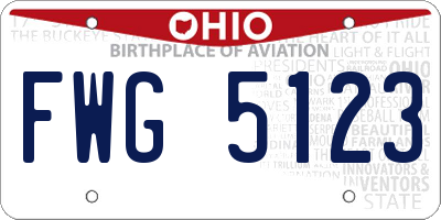 OH license plate FWG5123