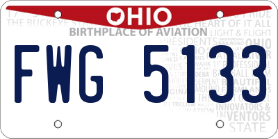 OH license plate FWG5133