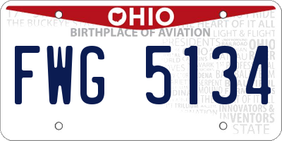 OH license plate FWG5134