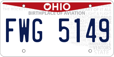 OH license plate FWG5149