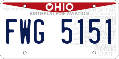 OH license plate FWG5151
