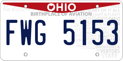 OH license plate FWG5153