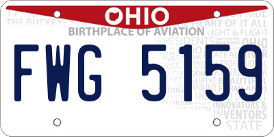OH license plate FWG5159
