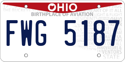 OH license plate FWG5187