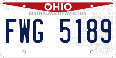 OH license plate FWG5189