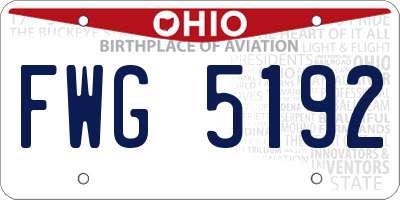OH license plate FWG5192