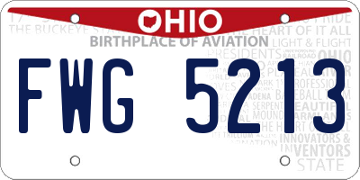 OH license plate FWG5213