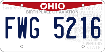 OH license plate FWG5216