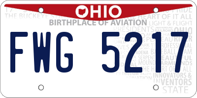 OH license plate FWG5217