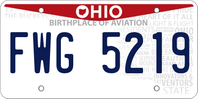 OH license plate FWG5219