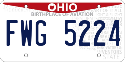 OH license plate FWG5224