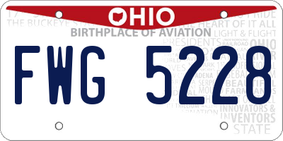 OH license plate FWG5228