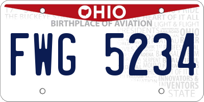 OH license plate FWG5234