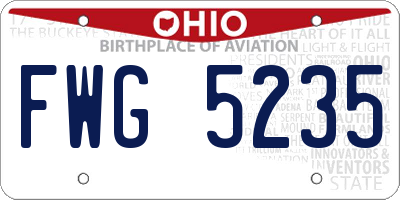 OH license plate FWG5235