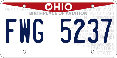 OH license plate FWG5237