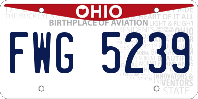 OH license plate FWG5239