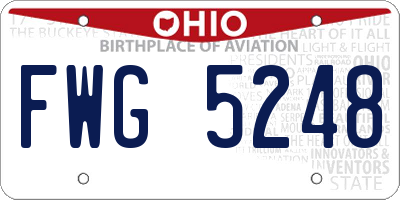 OH license plate FWG5248