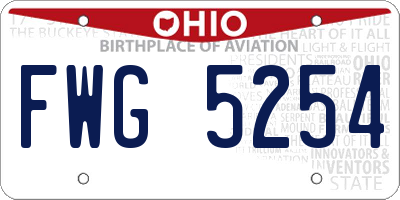 OH license plate FWG5254