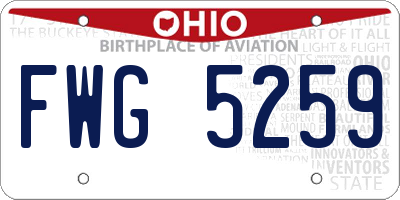 OH license plate FWG5259