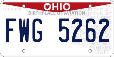OH license plate FWG5262