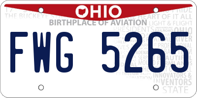 OH license plate FWG5265