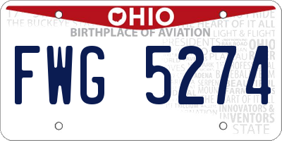 OH license plate FWG5274