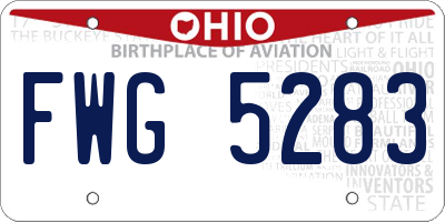 OH license plate FWG5283