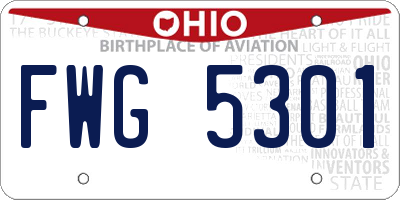 OH license plate FWG5301