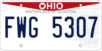 OH license plate FWG5307