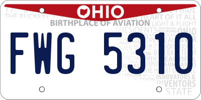 OH license plate FWG5310