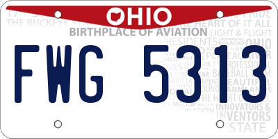 OH license plate FWG5313