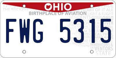 OH license plate FWG5315