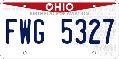 OH license plate FWG5327