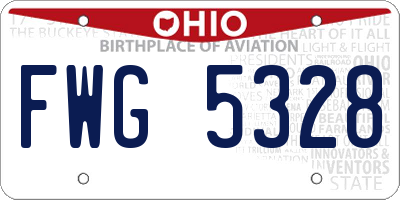 OH license plate FWG5328
