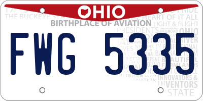 OH license plate FWG5335