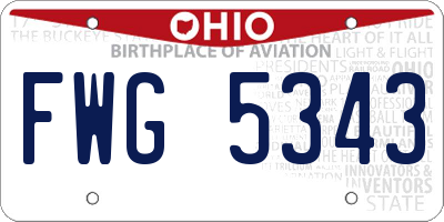 OH license plate FWG5343