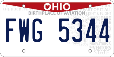 OH license plate FWG5344
