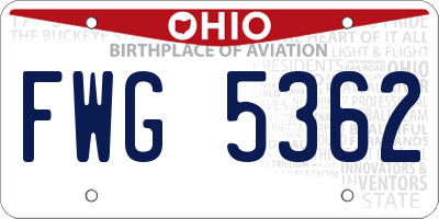 OH license plate FWG5362