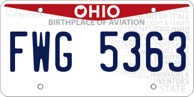 OH license plate FWG5363